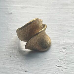 Rivka Friedman Brushed Bypass Ribbon Ring, 18K Gold Clad